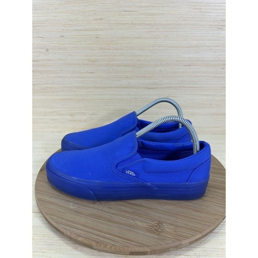 Vans Classic Blue Canvas Athletic Slip On Shoes Womens 8.5 Mens 7